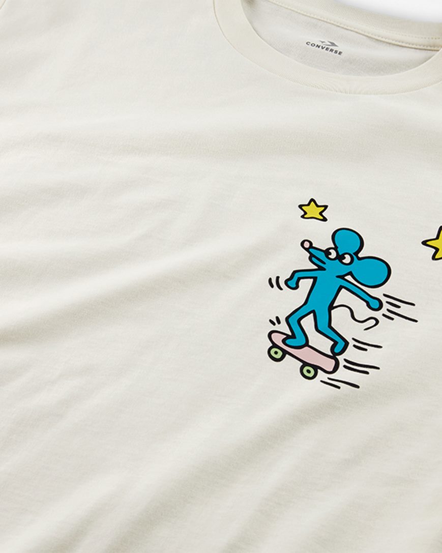 Dámské T-Shirts Converse x Keith Haring Mouse Béžový | CZ SJML97